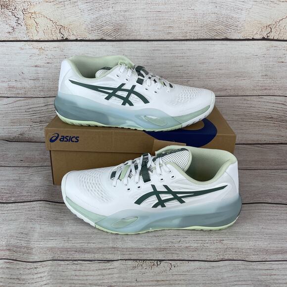 Asics Gel Resolution X Womens Sz 10.5D Wide Pickleball Shoes White Blue - Picture 1 of 11